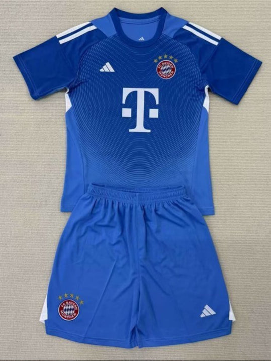 Kids Bayern Munich Jersey Goalkeeper Blue 2025/26