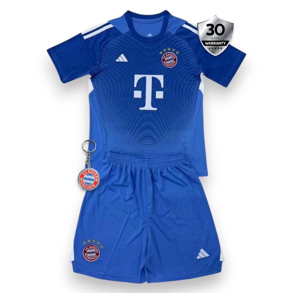 Kids Bayern Munich Jersey Goalkeeper Blue 2025/26