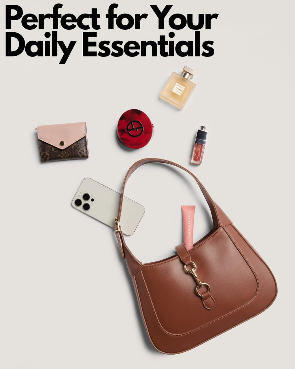 Shoulder Bag for Women - Small Shoulder Purses - Top Handle Structured Handbags - Adjustable Strap Vegan Leather