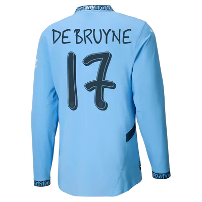 #17 De Bruyne Manchester City Home Jersey 2024/2025 Long Sleeve
