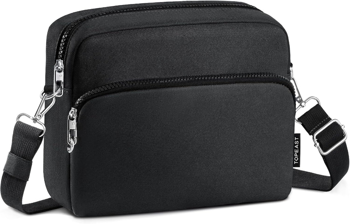 TOPEAST Anti-Theft Crossbody Travel Bag for Women Men, Lightweight Shoulder Bag Classic Design for Trip, Daily Use, Sport