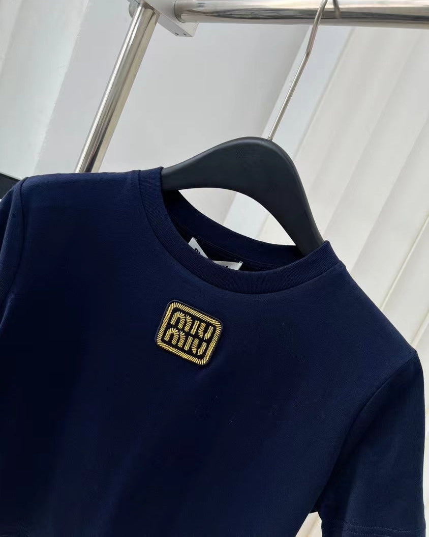 Embroidered cotton T-shirt