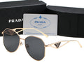 Unisex Triangle Logo Metal Sunglasses