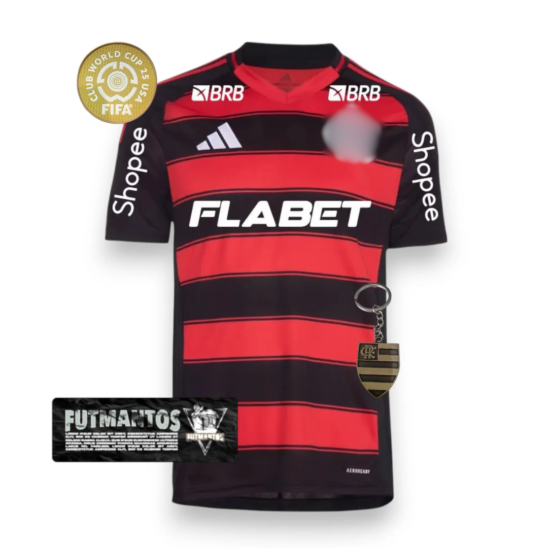 Camisa Flamengo CRF I 25/26 - Super Mundial - Com Patrocínios