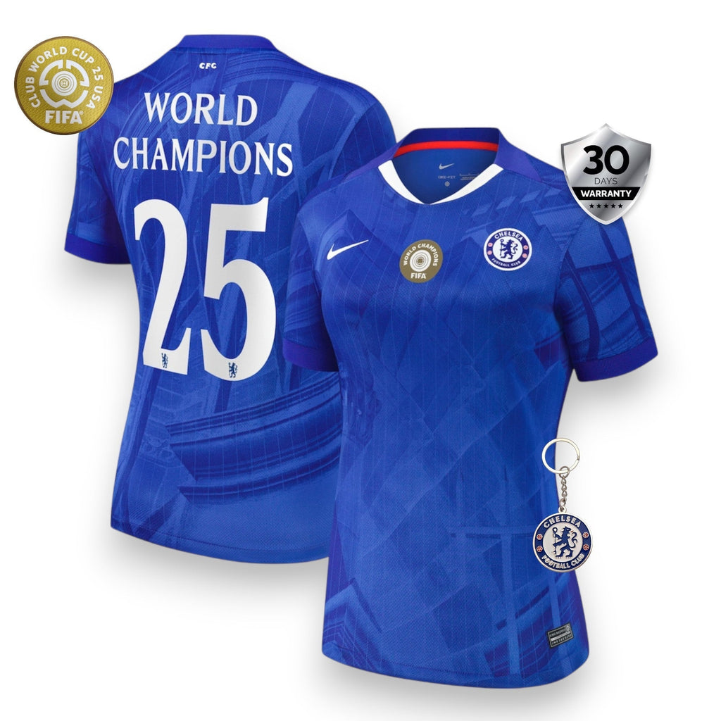 Chelsea Home Jersey 25/26 - Womens - with World Champions 25 printing