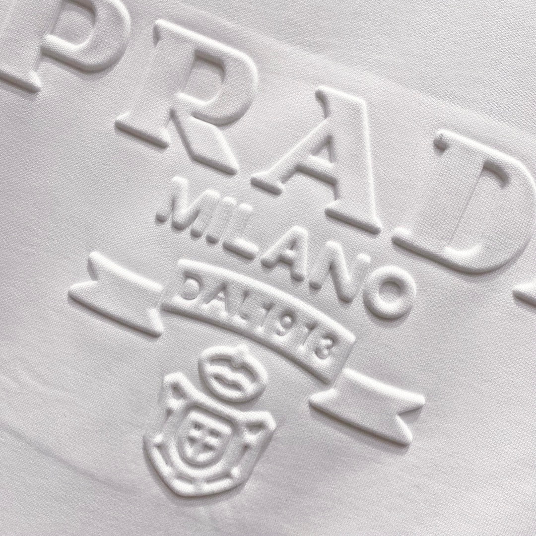 Three-dimensional embossed letter T-shirt