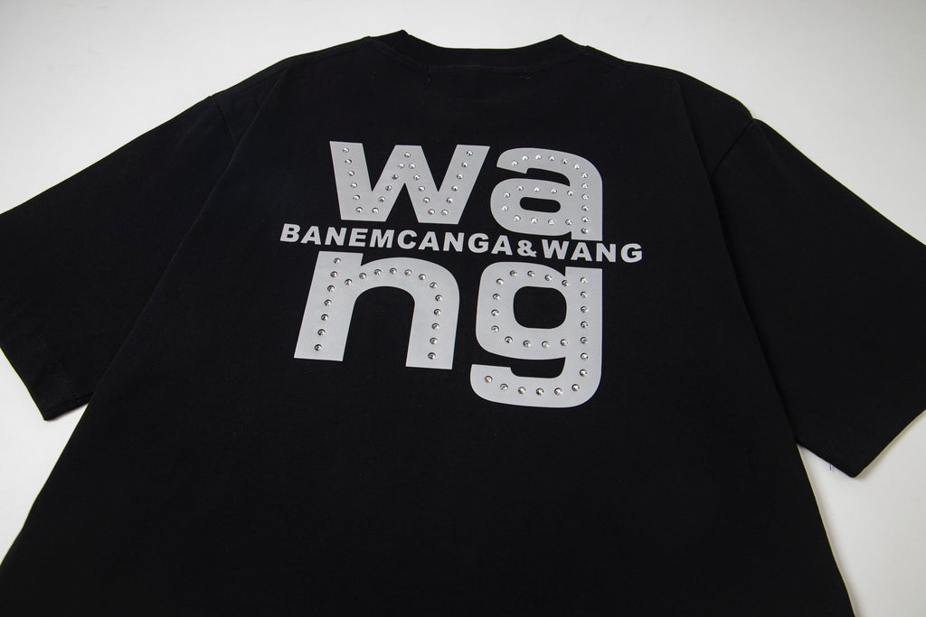 Rivet inlaid with concave silicone reflective T-shirt