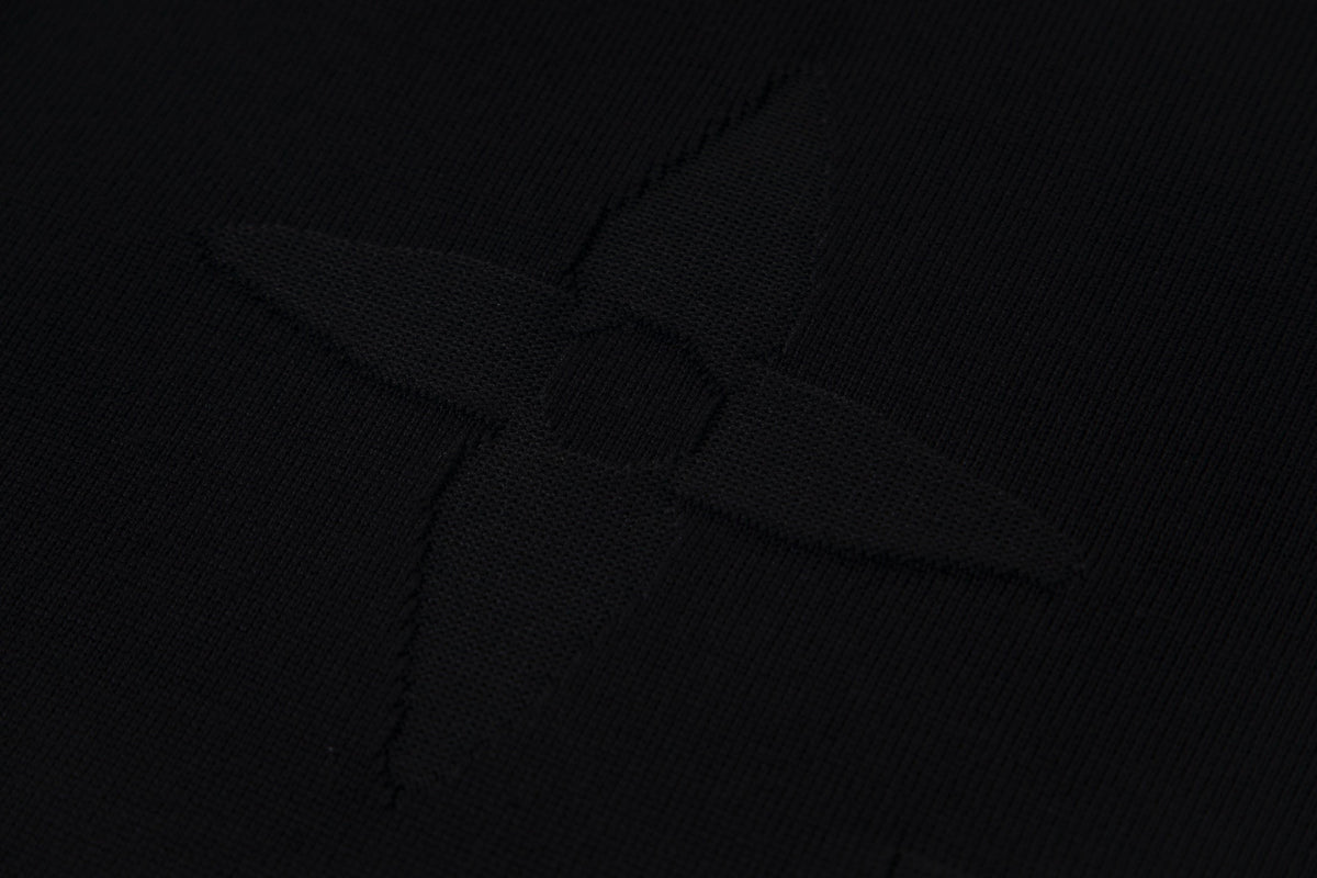 Steel-print relief limited knitted T-shirt