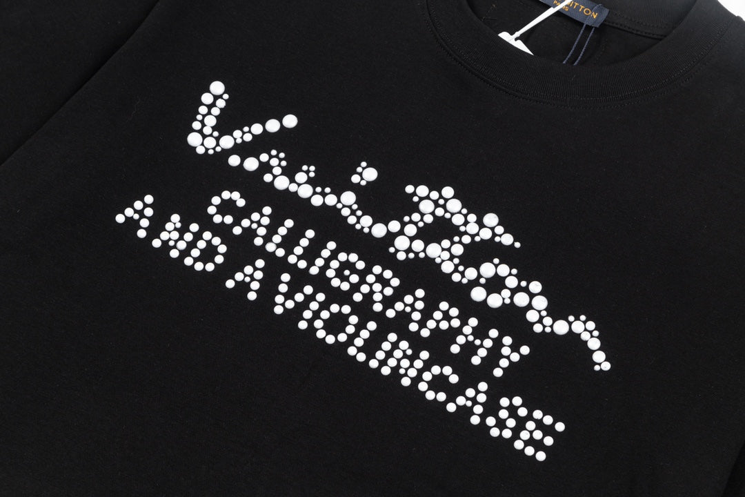 Pearl embroidered cotton T-shirt