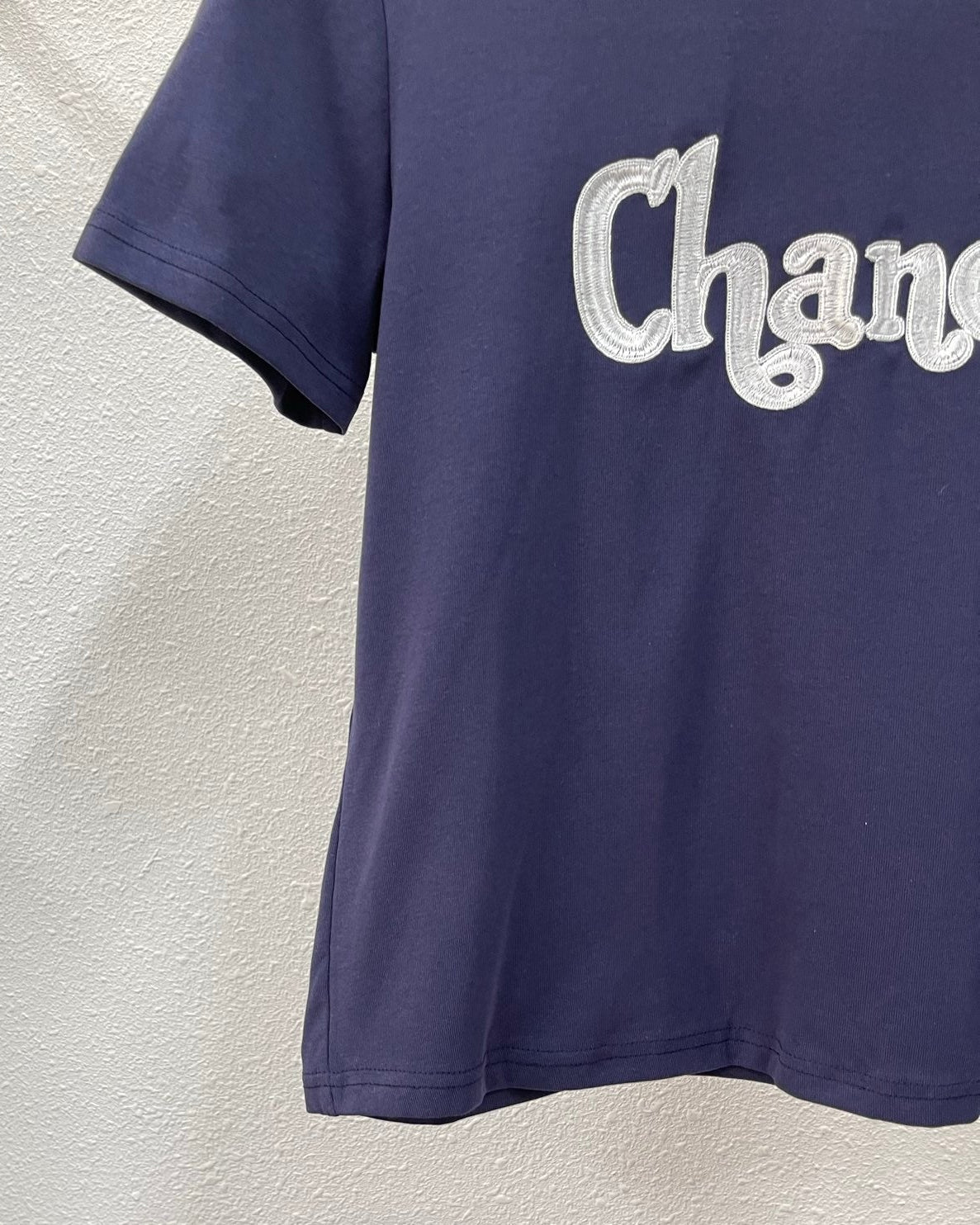 Contrast color pure cotton T-shirt