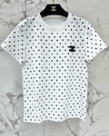 White Polka Dot Sequined T-Shirt