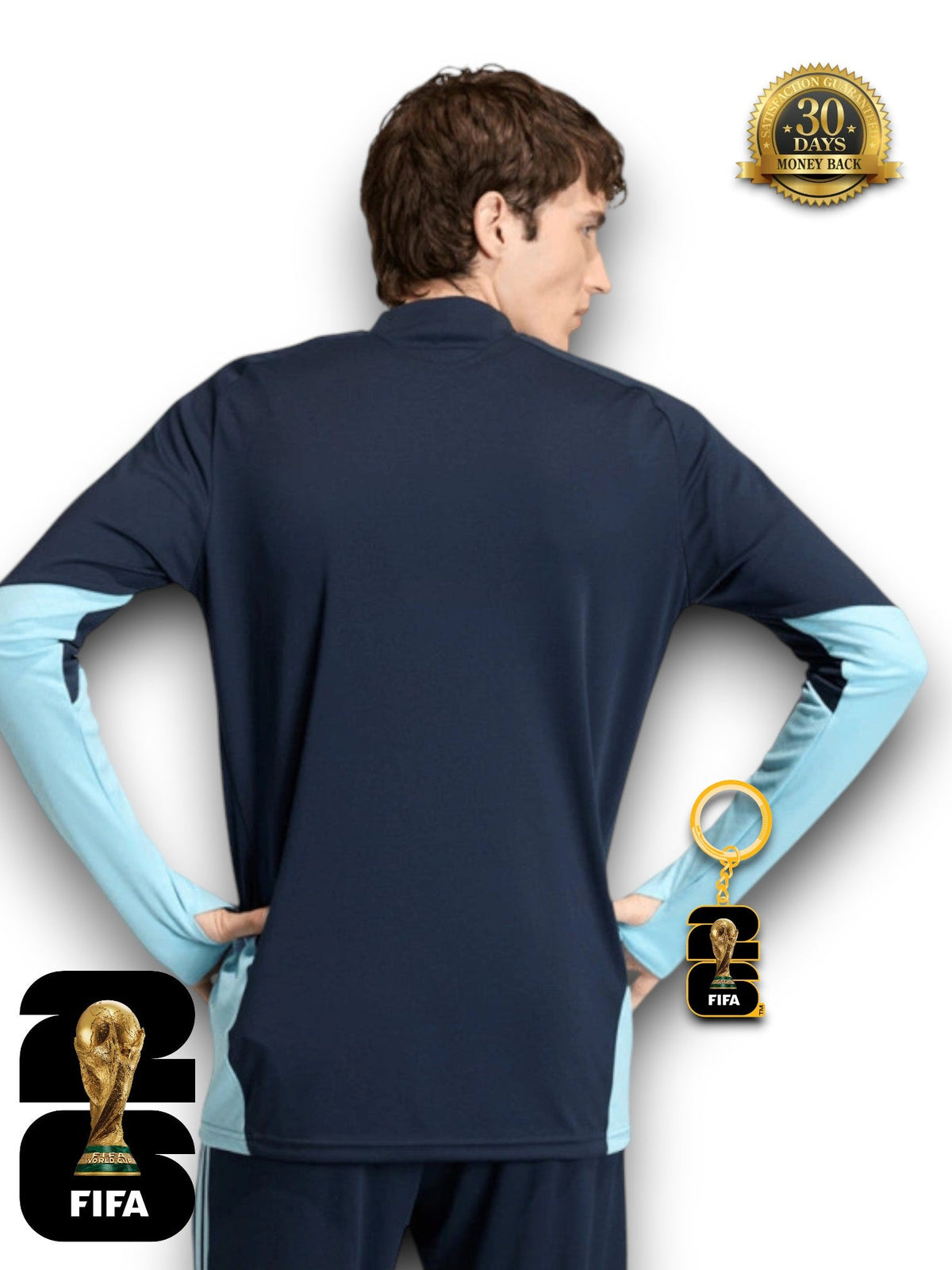 Argentina World Cup 2026 Half-Zip Training Suit Set Blue