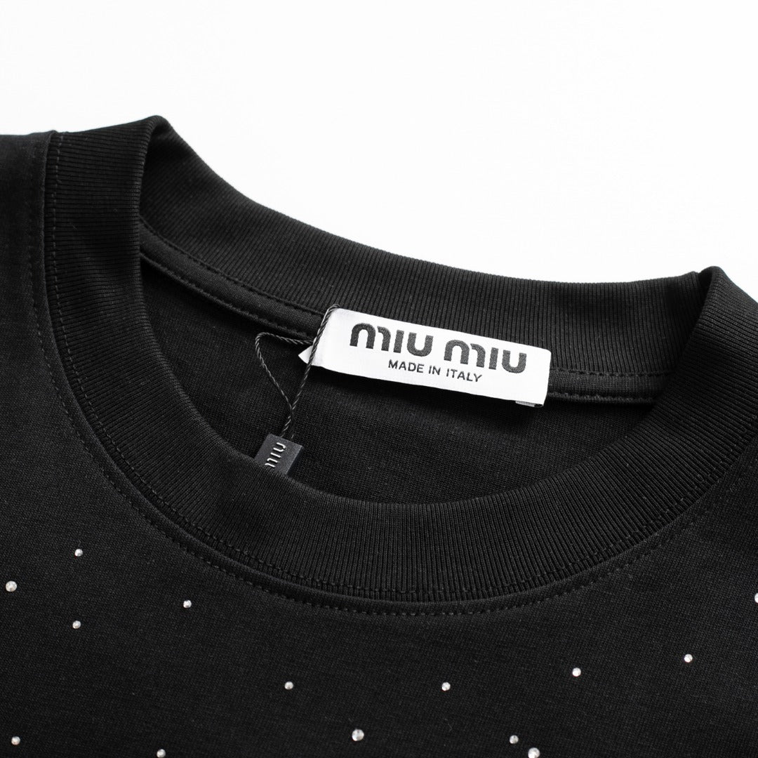 Diamond cotton black T-shirt