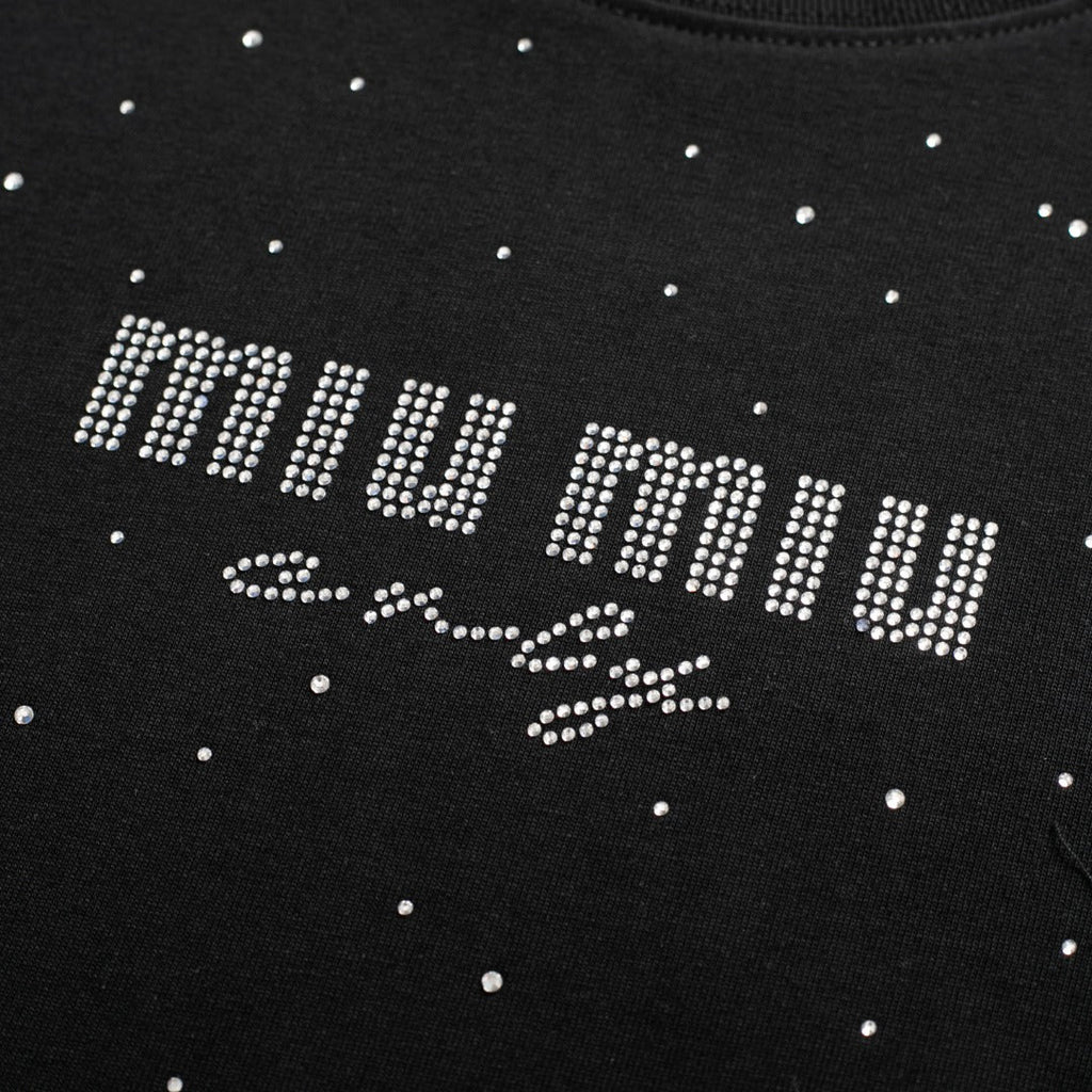 Diamond cotton black T-shirt